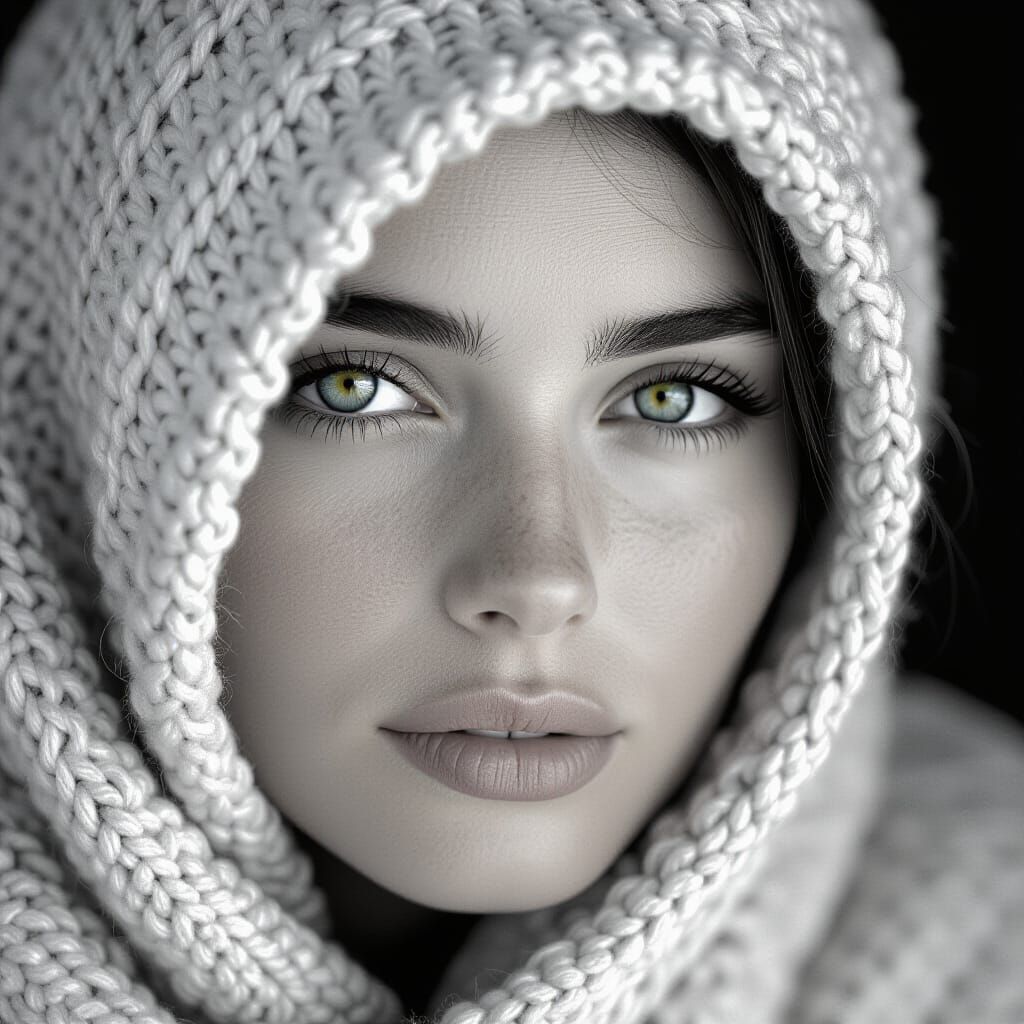 Two-Color World Portrait in Cinematic Light