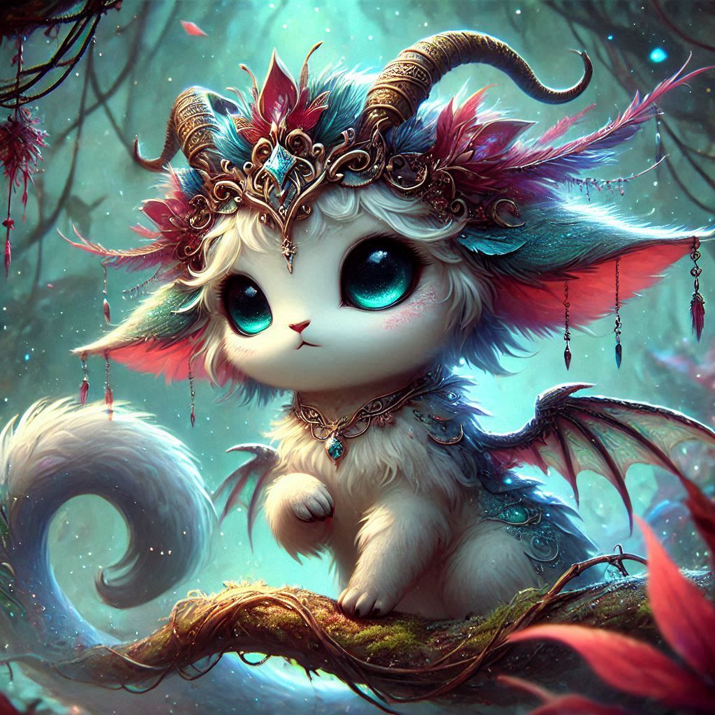 adorable fairy-tale fantasy creature portrait..