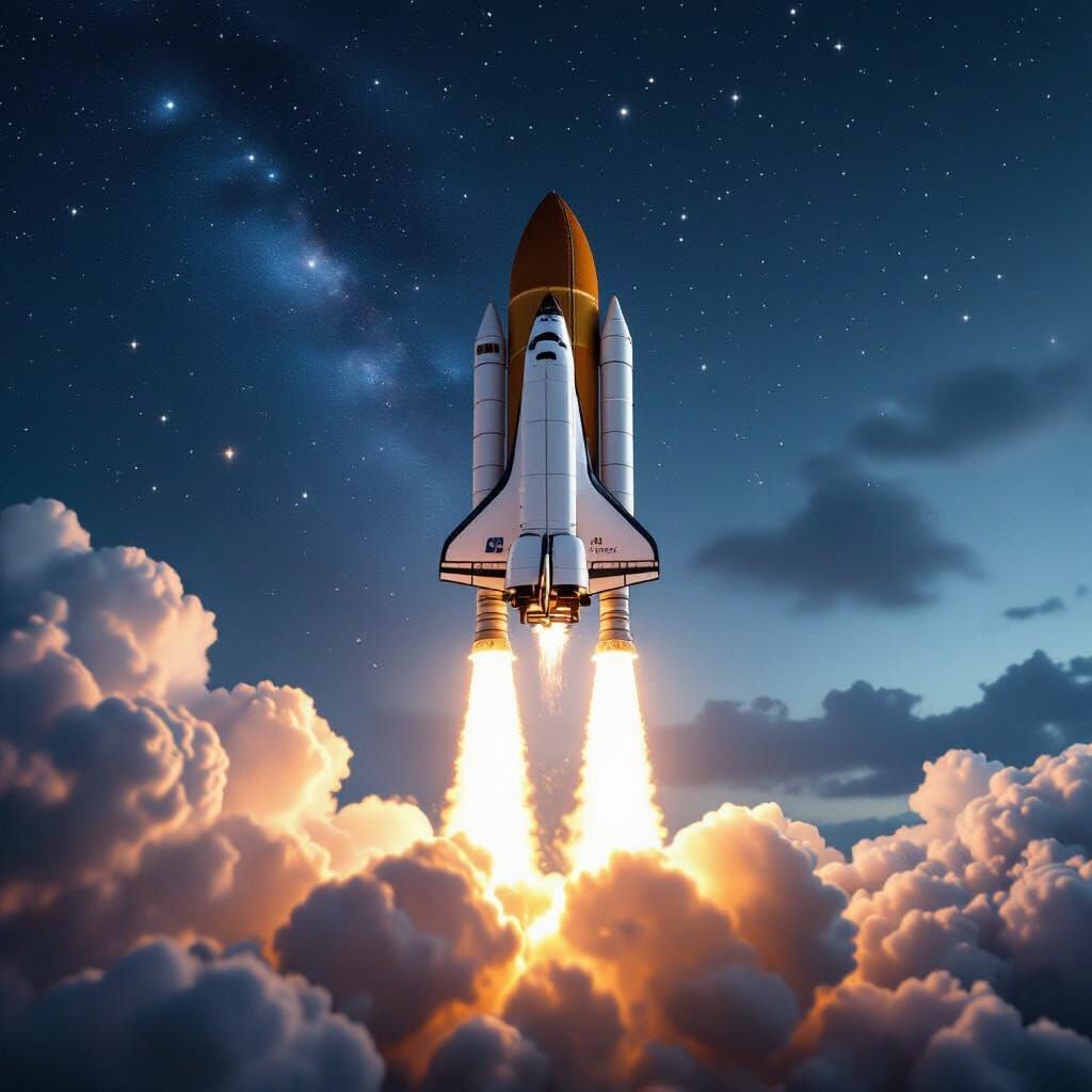 Hyperrealistic space shuttle
