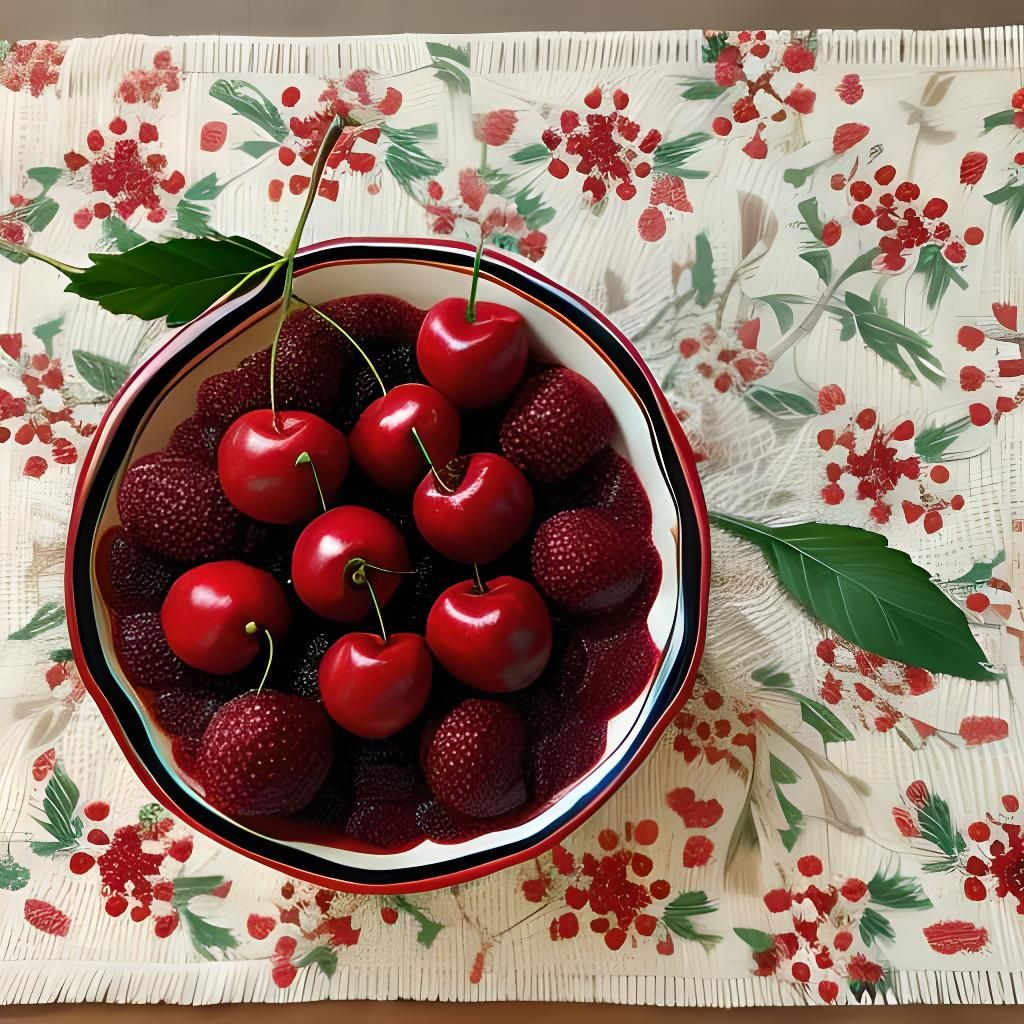 Minimalist Cherries Generated by AI