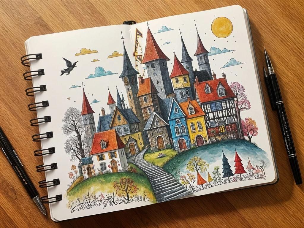 Doodling Village  by @Julie
