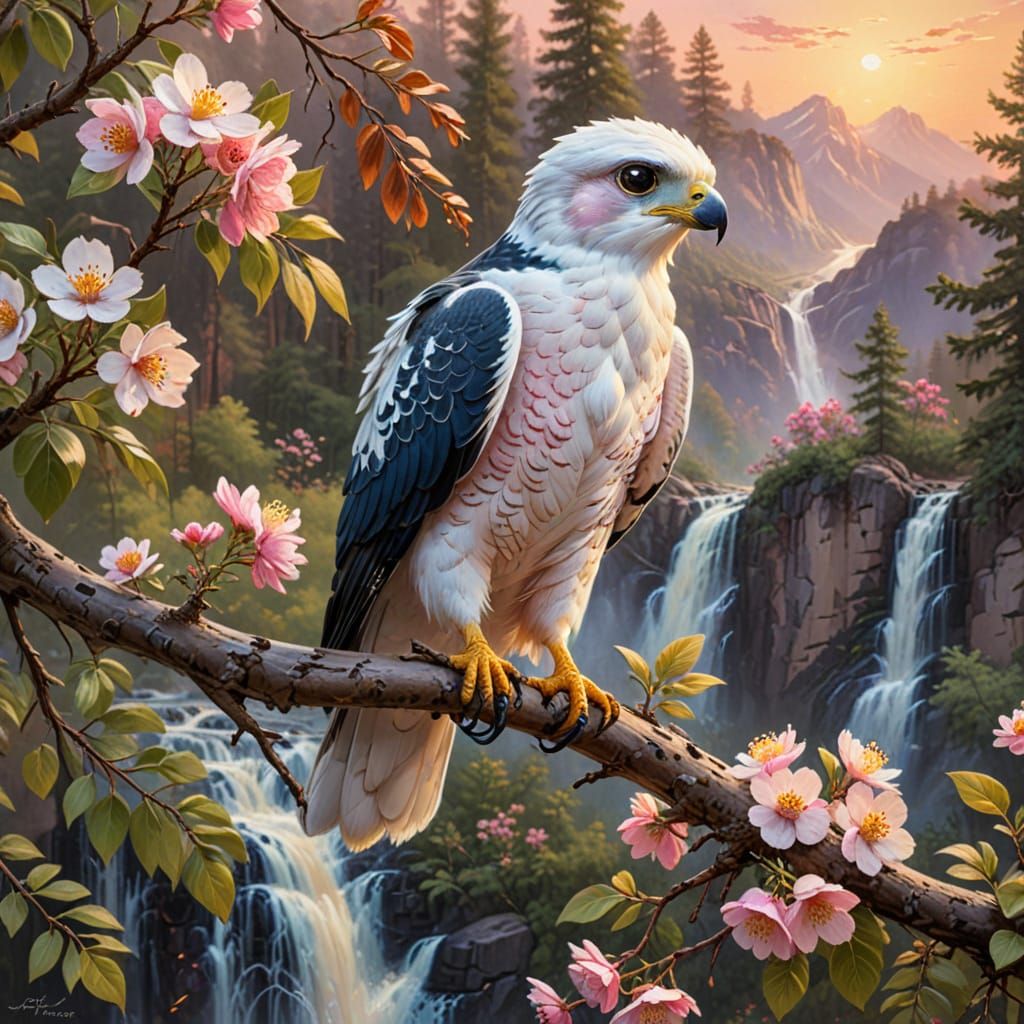 Triadic colors of thin paint touch eachother and bleed together mixing into a painting of a complex cute ...  by @lolodile06