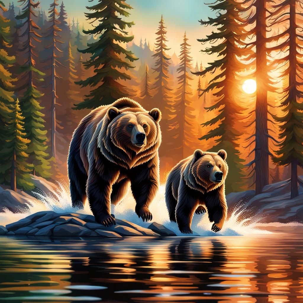 Grizzly Bears - Ai Generated Artwork - Nightcafe Creator