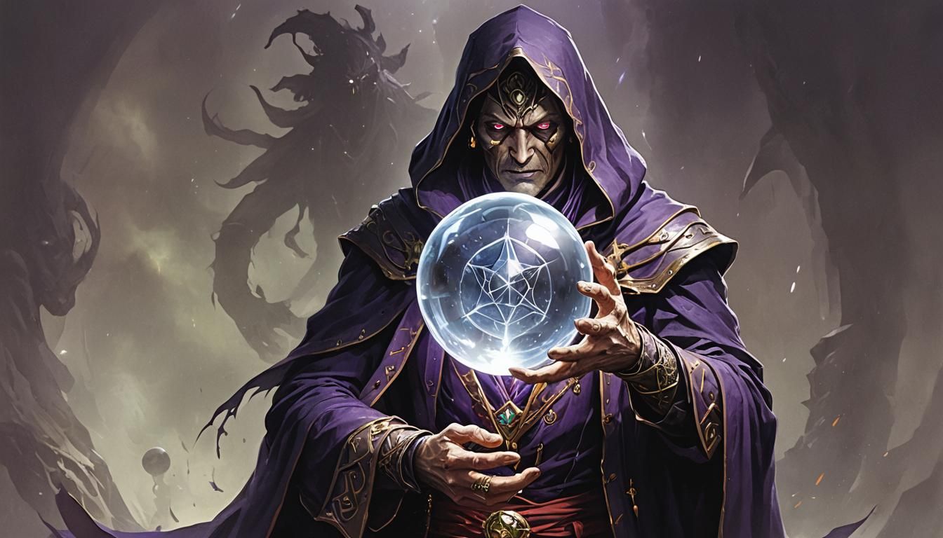 EVIL WARLOCK (Crystal Ball Power) Mystical Art (02) - AI Generated ...