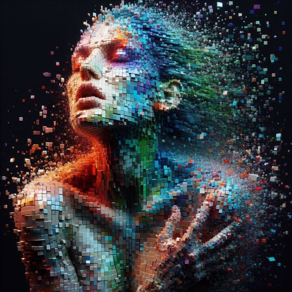 Voxel woman