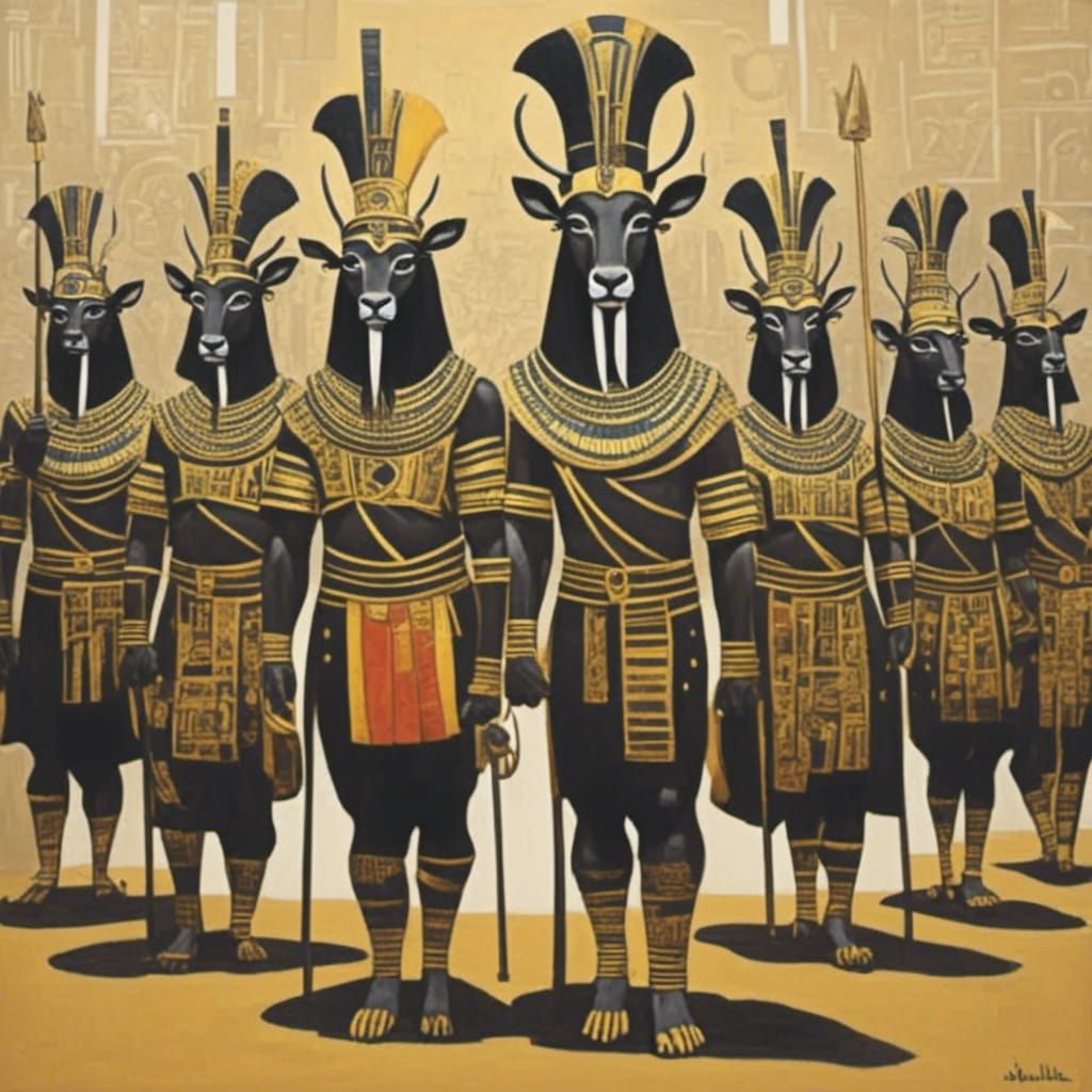 <lora:Cleopatras Gold:1.0> Ancient Egyptian Goat Gods 