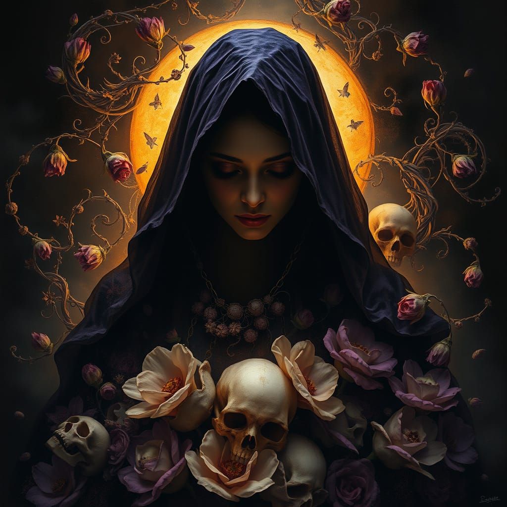 Dark Fantasy Goddess in Gothic Punk Splendor