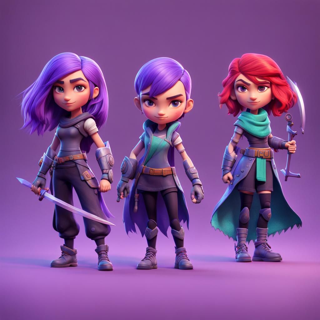 purple hair warrior women