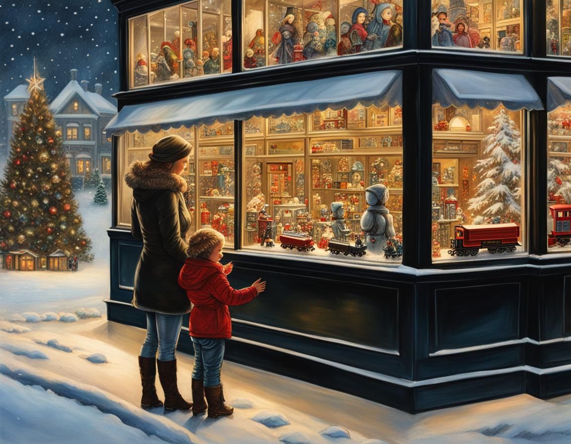 Christmas shopping at the toy store