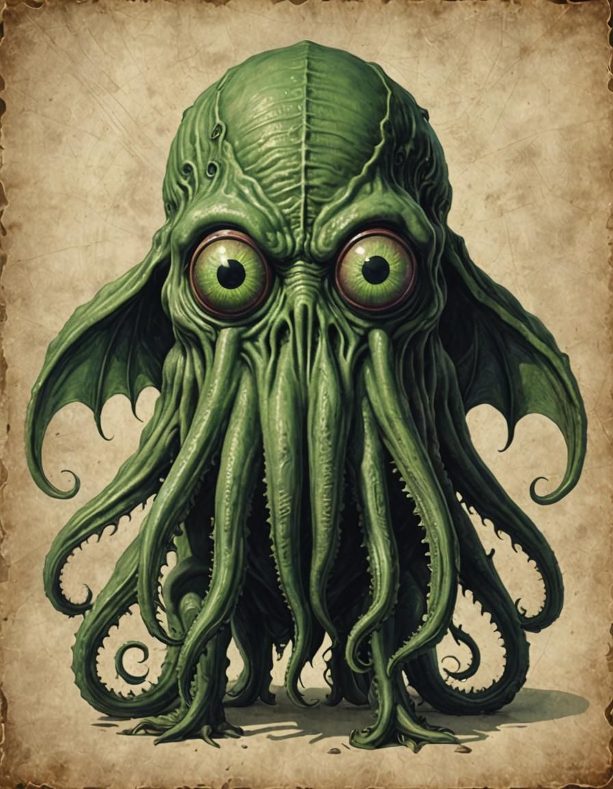 Googling-eyes Cthulhu - AI Generated Artwork - NightCafe Creator