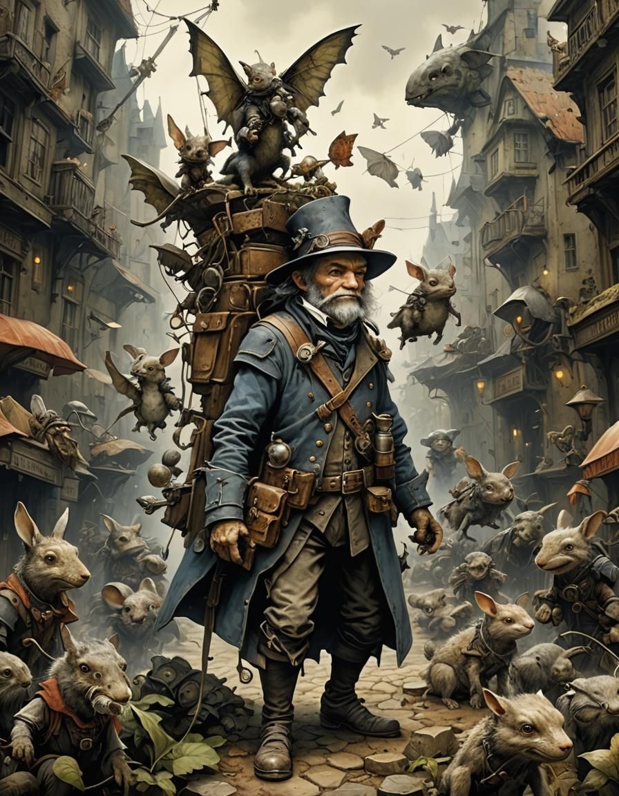 Surreal Fantasy Artwork in Monge Style, 4K