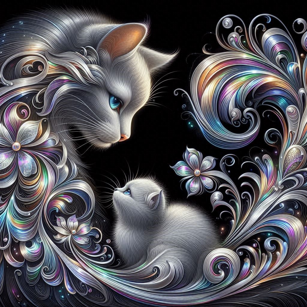 mom cat loves her kitten