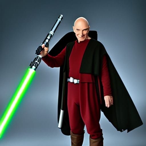 Captain Picard As A Jedi With Lightsaber AI Generated Artwork captain-picard-as-a-jedi-with-lightsaber-ai-generated-artwork