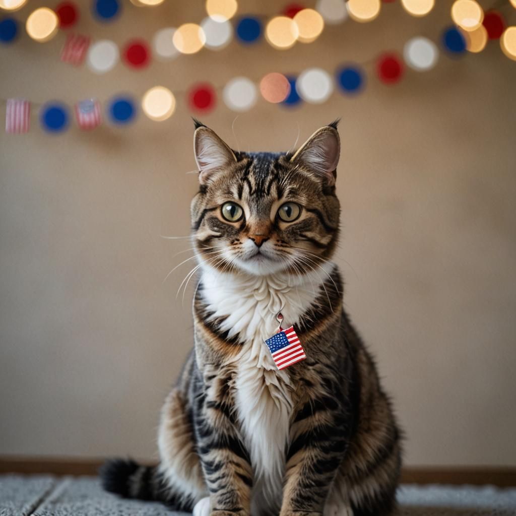 american patriotic cat