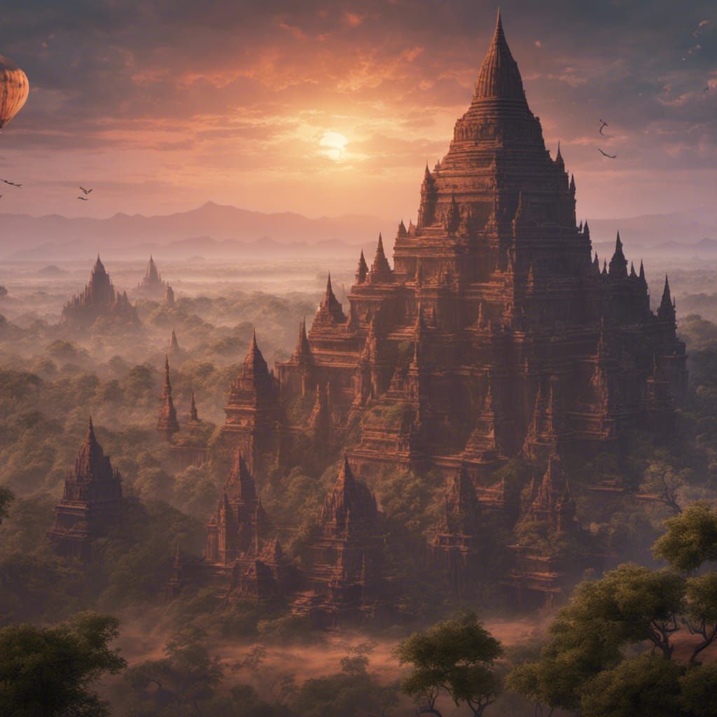 bagan ancient kingdom - AI Generated Artwork - NightCafe Creator