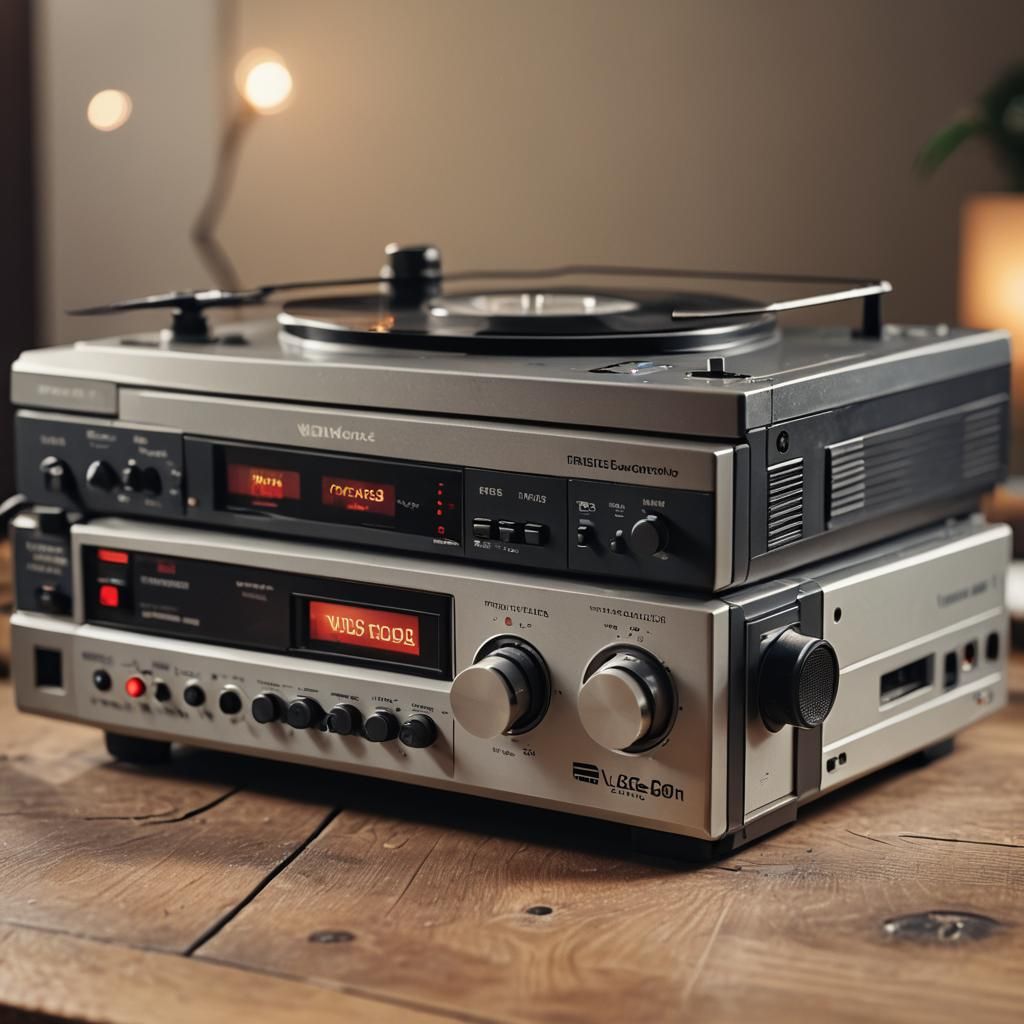 Video tape recorder vhs on a table been repaired