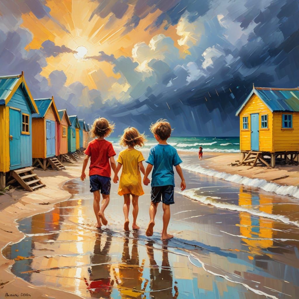 Time to go home, as the soft summer rain falls.   by @Sandy