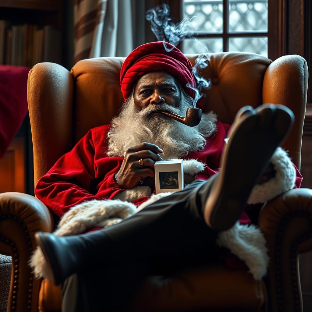 Classy South Indian Santa in Elegant Relaxation