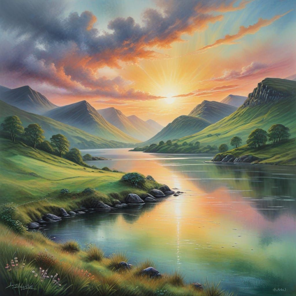 sunrise over a misty loch  by @Debbie Wykes