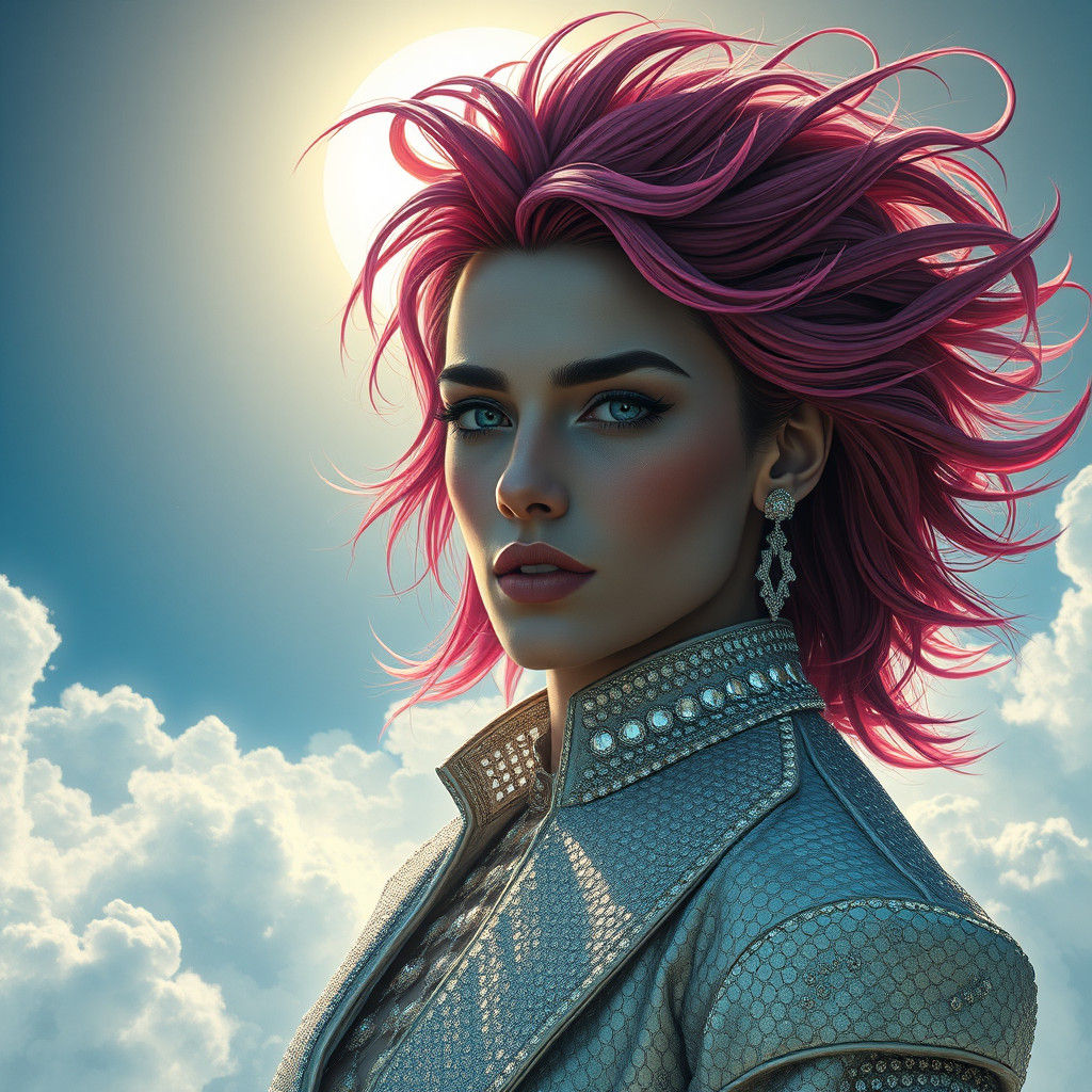 Pop Star Portrait in Art Nouveau Style