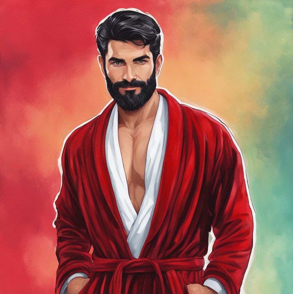 A handsome man  with a full beard