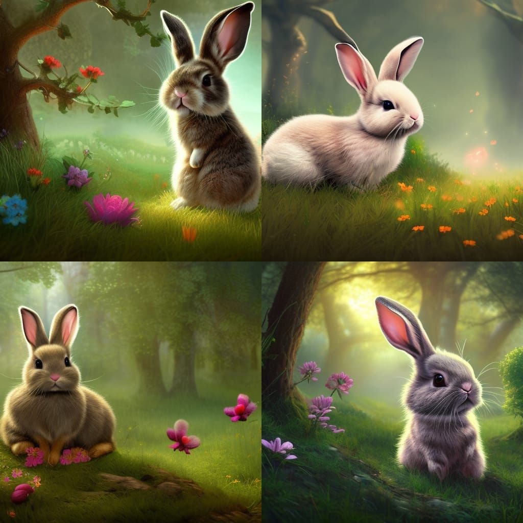 Cute bunny - AI Generated Artwork - NightCafe Creator