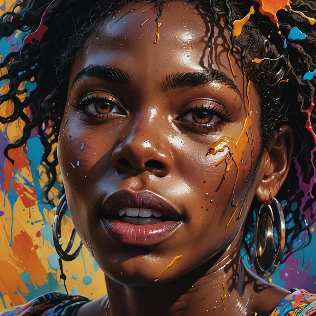 Hyperrealistic Portrait of a Black Woman