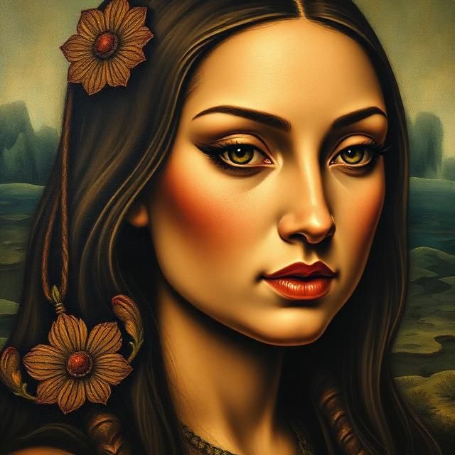 MAORI TRIBAL TATTOOED MONA LISA.
