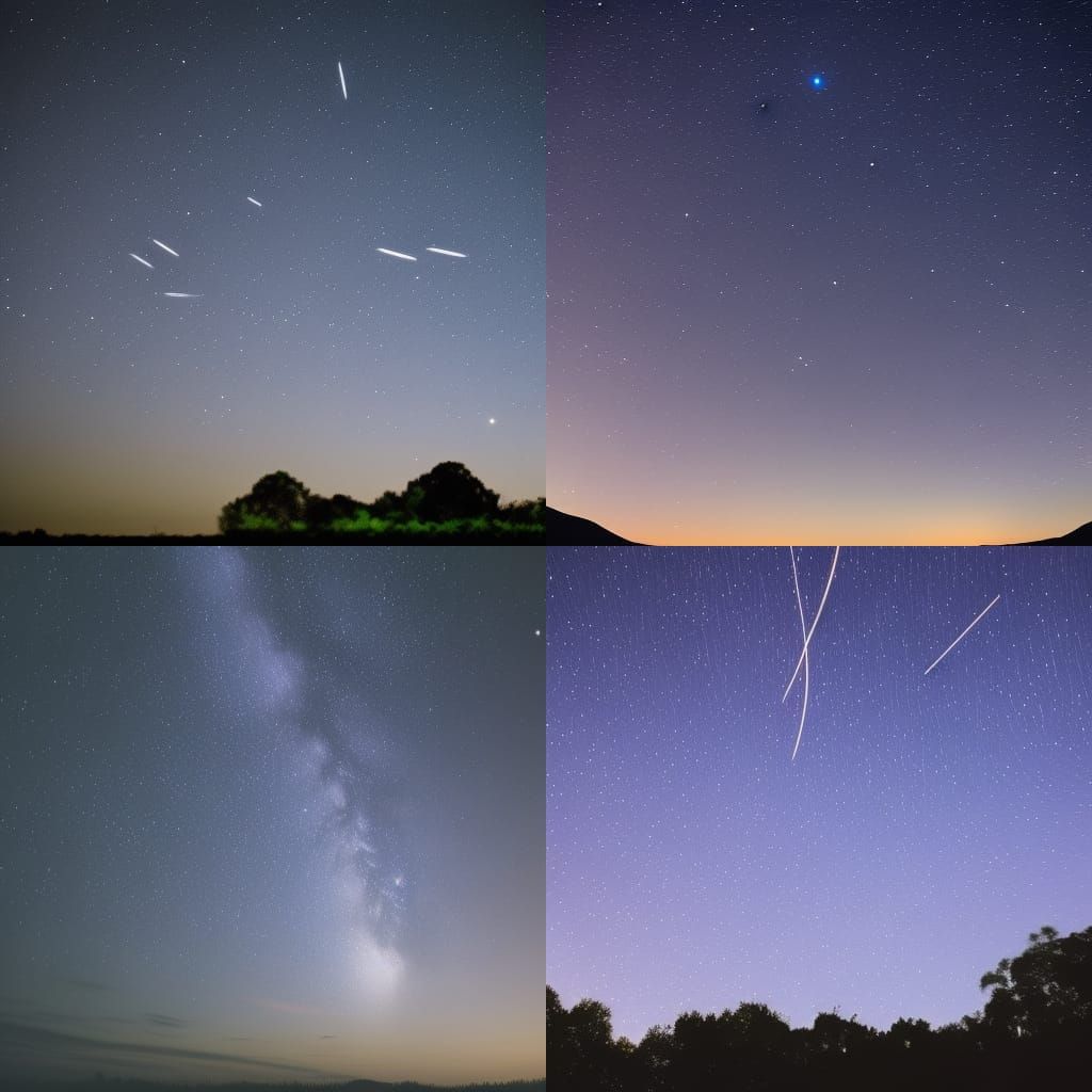 shooting star passing in night sky