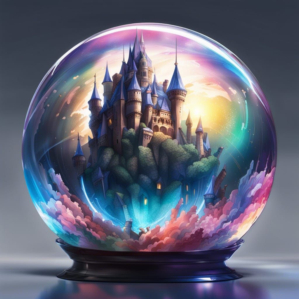 Castle inside a glass sphere   by @BlackBear
