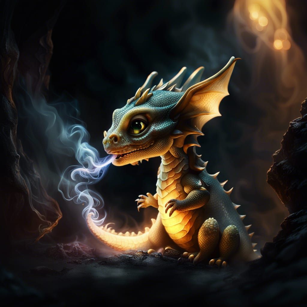 A cute baby dragon 