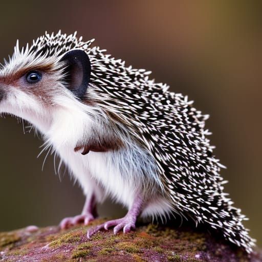 Hedgehog bird, distinct lighting, detailed matte painting, d...