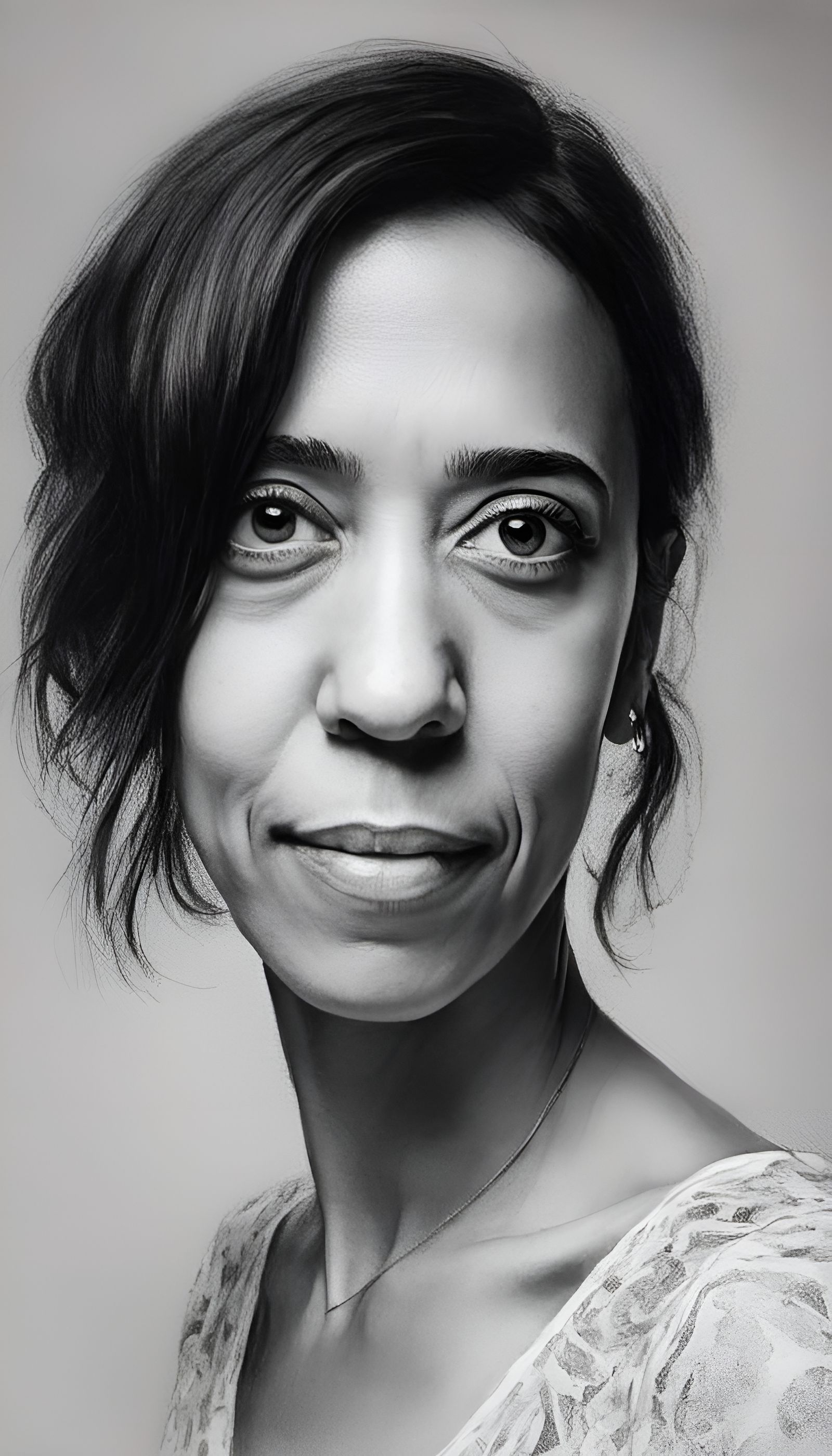 Black and white charcoal sketch, closeup portrait of , charcoal