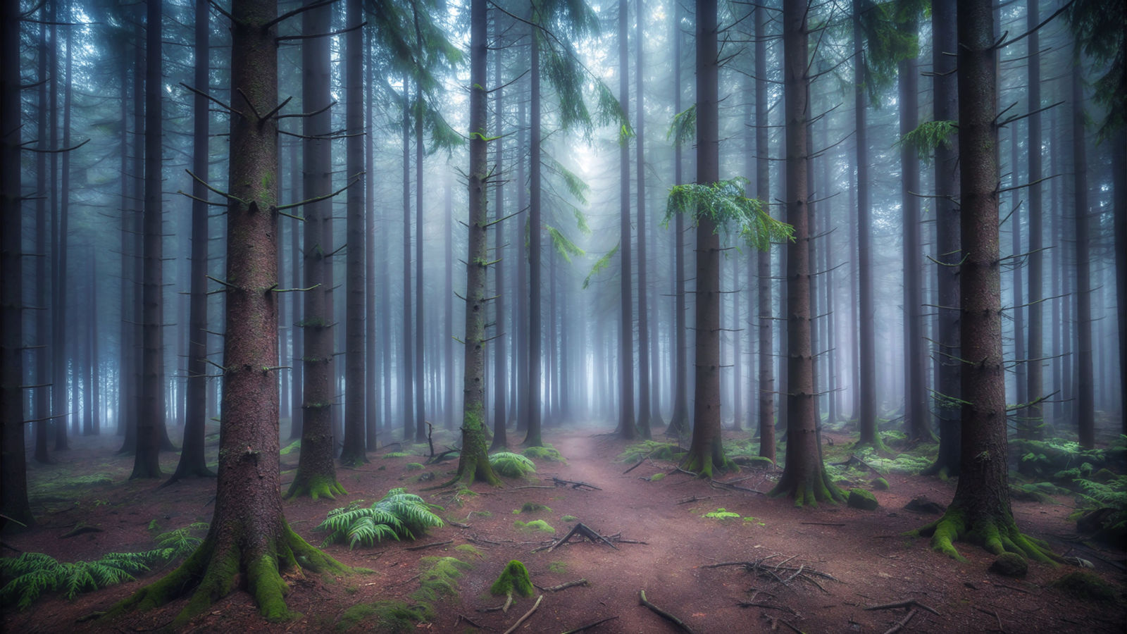 FOREST, GUTS, TREES, MIST, PLAIN GREEN FLOOR