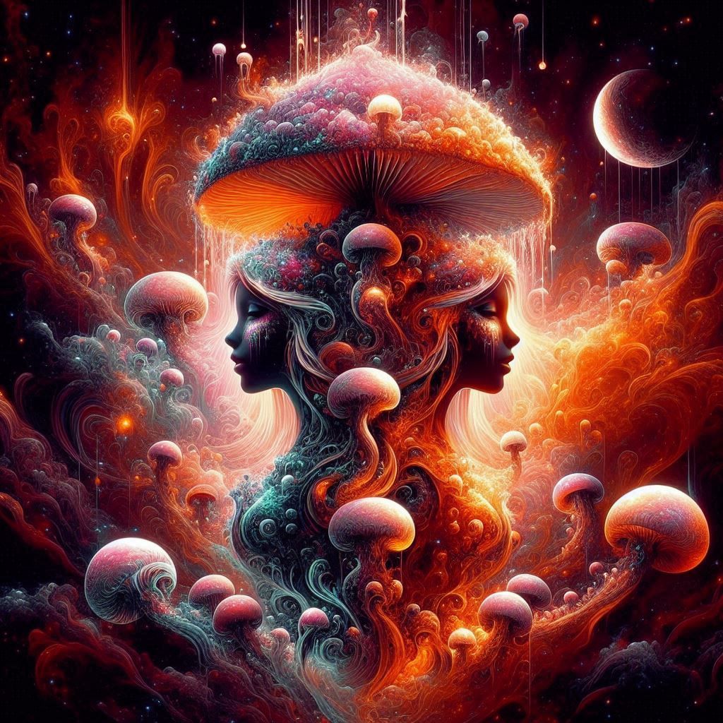 Yin-Yang Mushrooms twins cosmic alt. Pt.1