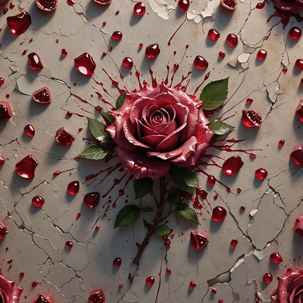 A striking illustration of a smashed pomegranate creating a ...