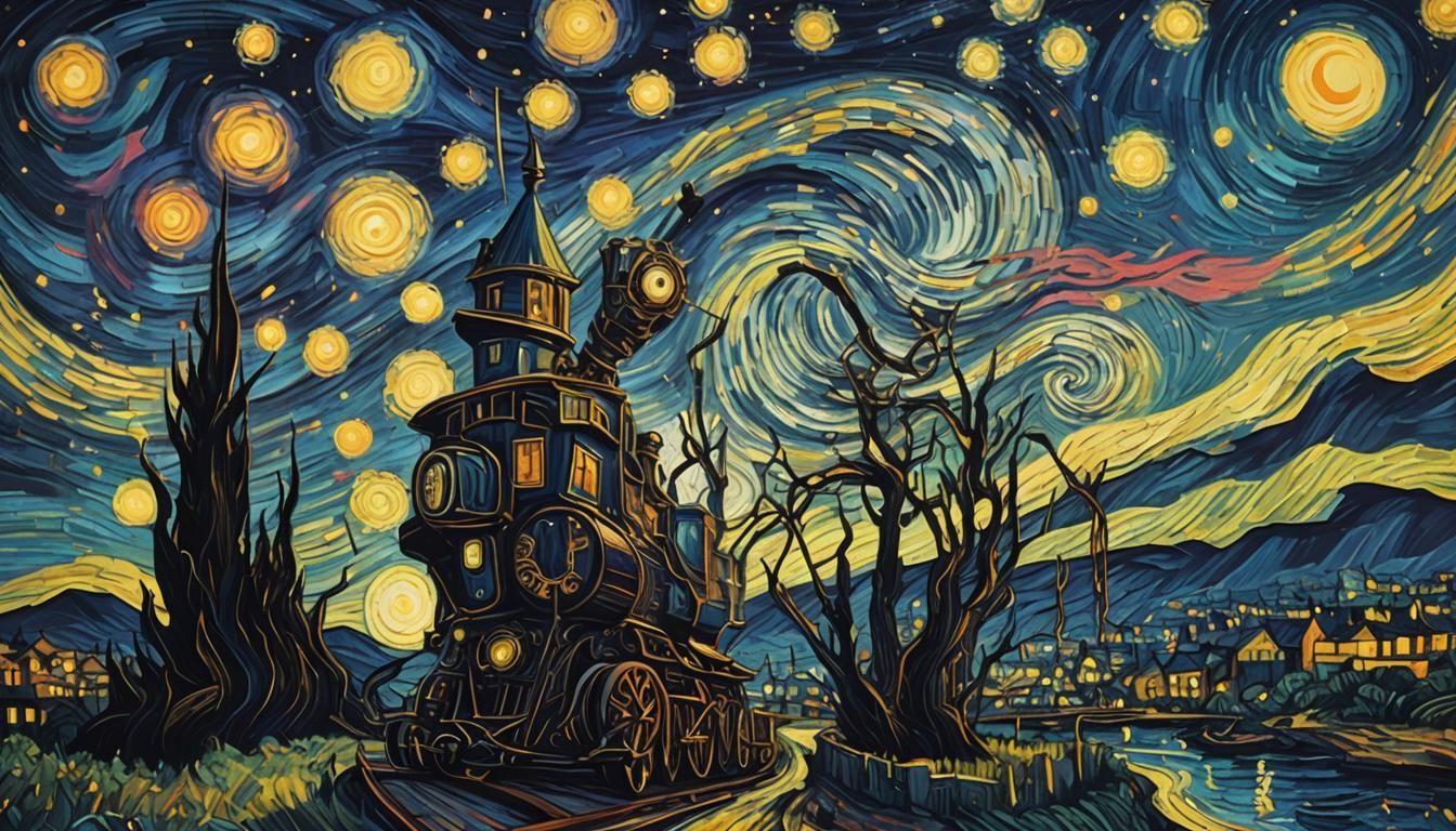 Steampunk starry night