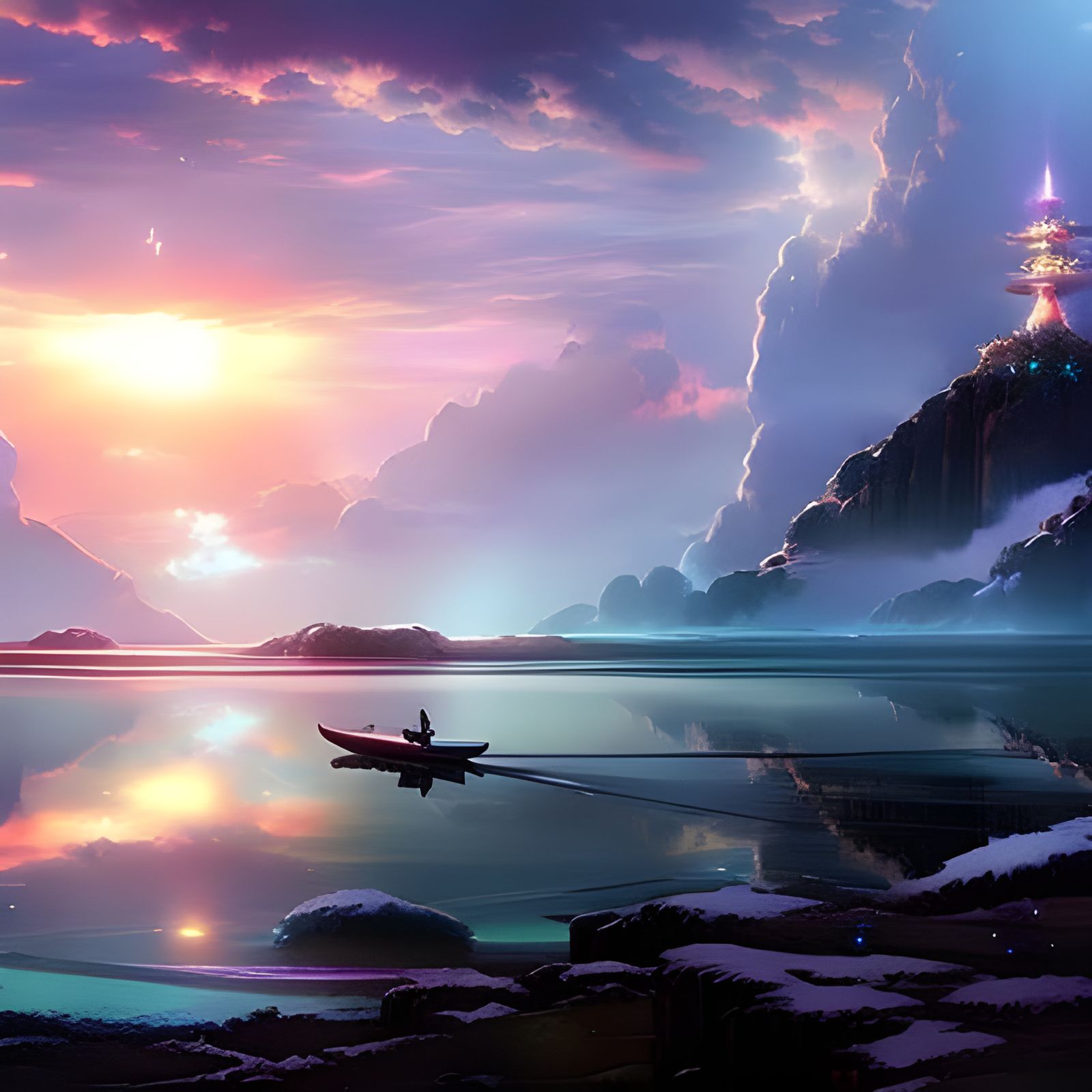 The firmament lake  by @Iridium rivers