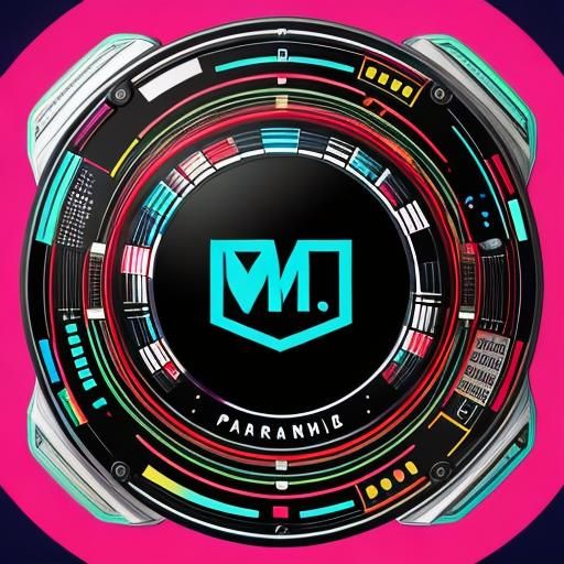 A cool colorful stylized logo for a music producer called 'M...