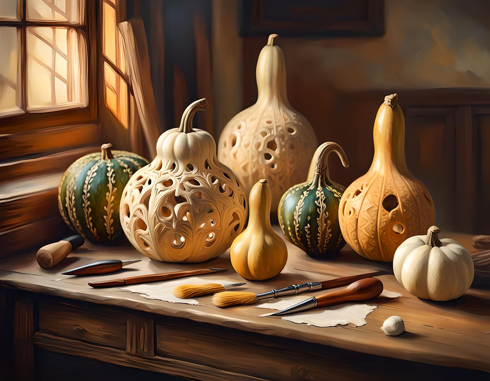 Carved gourds  by @Black Papaver