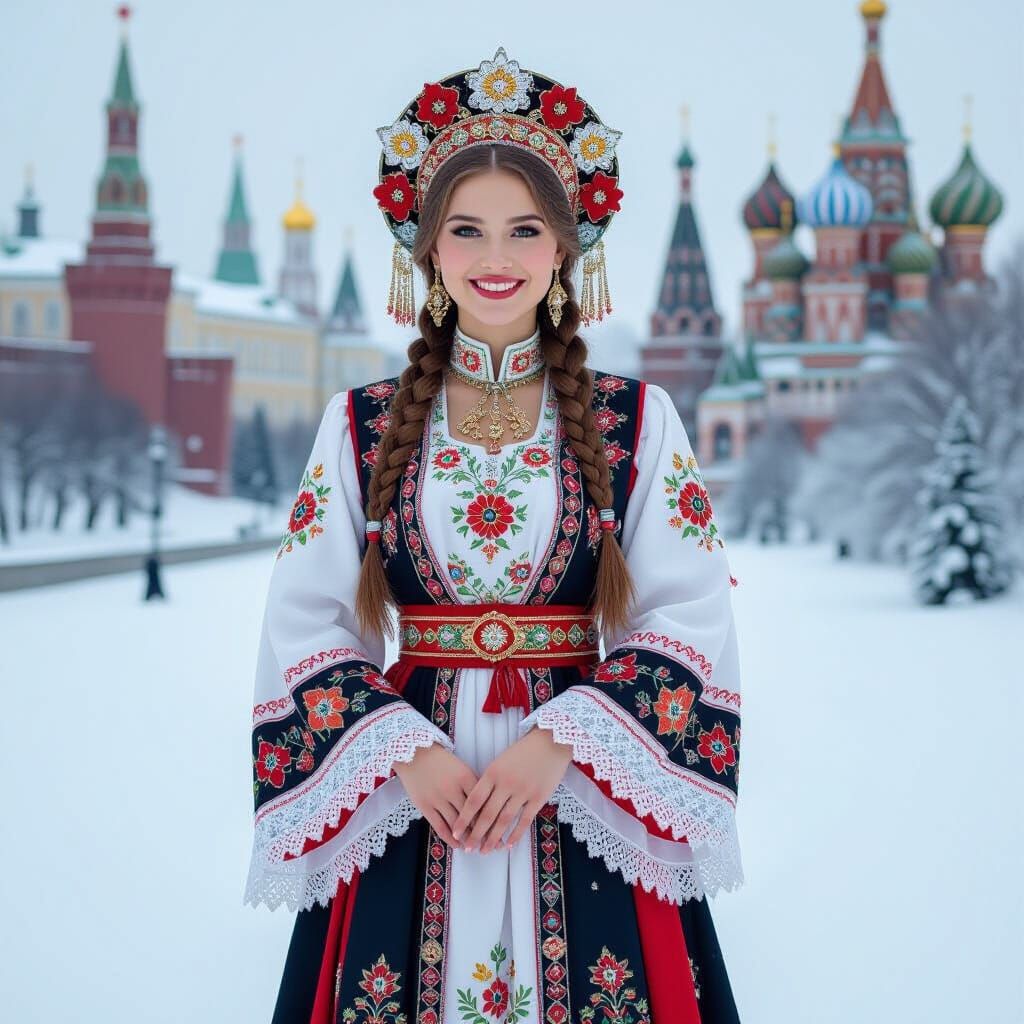 Russian girl in traditional Russian clothing  by @The Story Writer