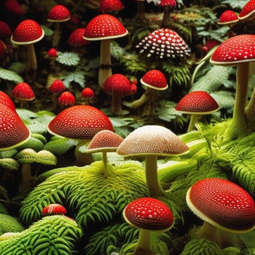 A forest of amanitas