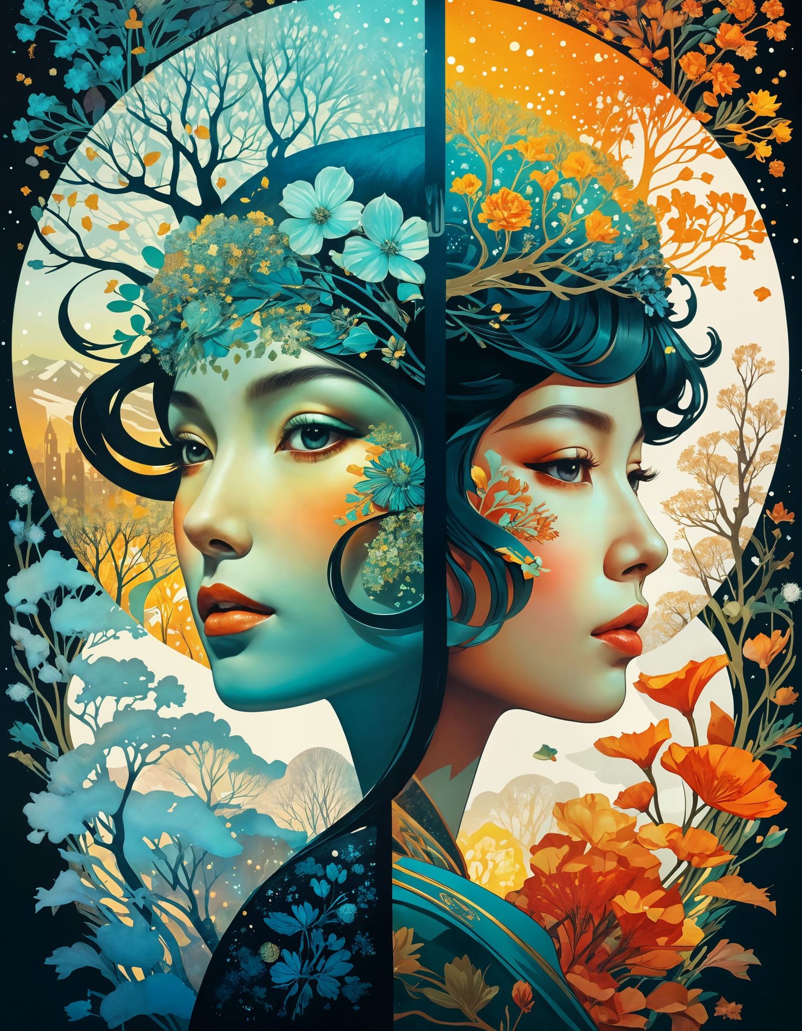 Winter and Summer Sisters  by @Edana