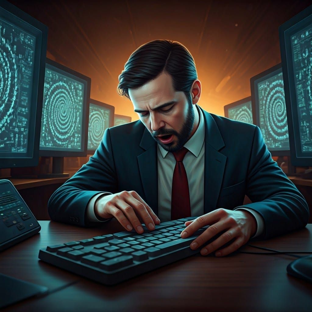 Office Worker Lost in Infinite Loop of 'J's