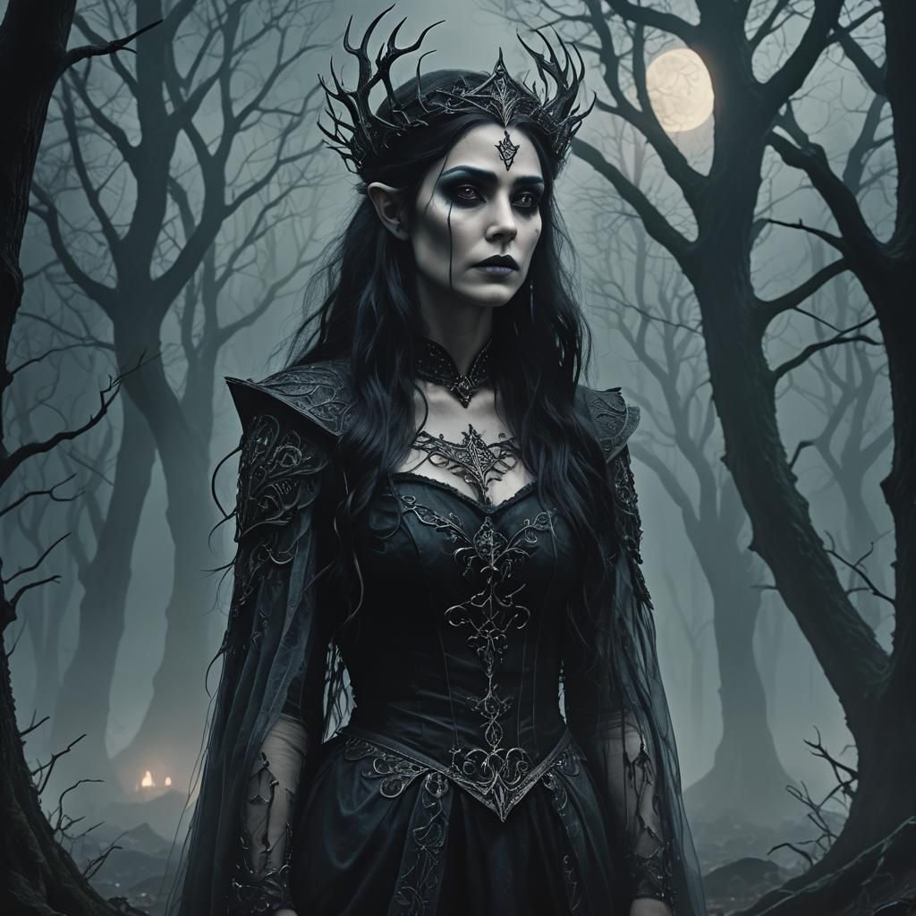 Elvish Goth female princess of the unseelie court  by @Katherine Clarkson