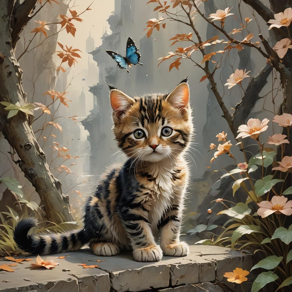 A curious kitten