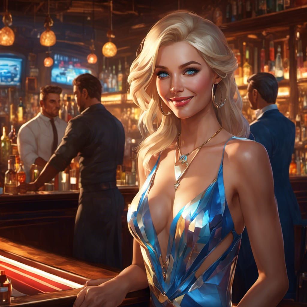 Until She Leaves Vegas Julie Has Got A Bar Job To Make Ends Meet Ai Generated Artwork 1046