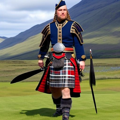 scottish highlander warrior detailed