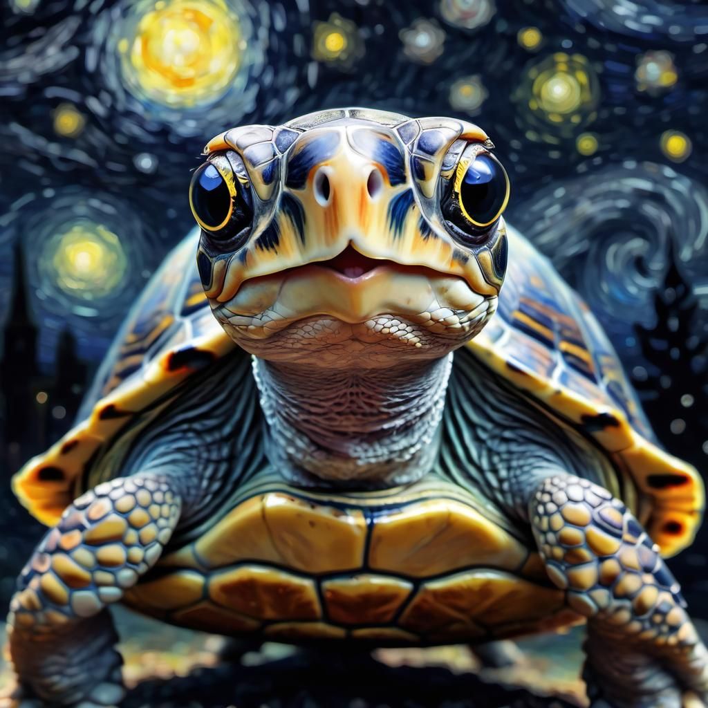 Turtle starry night - AI Generated Artwork - NightCafe Creator