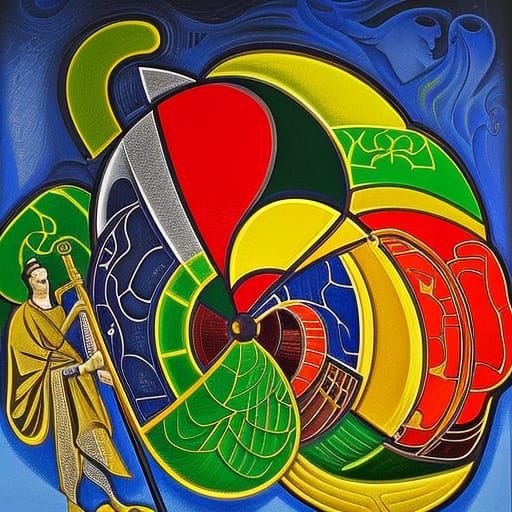 The Spirit of Michelangelo's David Hurling a Discus